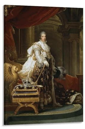 PURRCOCO König Charles X von Frankreich, François Pascal Simon Gérard, Maler-Poster, Druck, Fotokunst, Malerei, Leinwand, Poster, Zuhause, moderne Dekoration, Poster, 30 x 45 cm