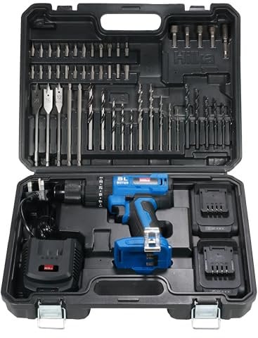 Hilka PTLBD1822 18V Li-ion Brushless Combi Drill with Two 2.0Ah Batteries & 50 PCE Accessories