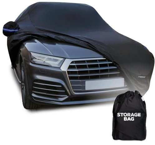 VORSPRUNG® Universal Car Cover(4 Sizes)| Driver Side Zip | Waterproof All Weather| Snow/Sun/Wind Proof |UV Protection Outdoor | Full Fitted |Length 487-530cm | Large Saloons, Executive & Estate Cars