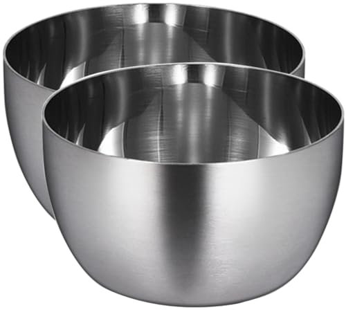 CIYODO 2 Stück Saucenschälchen aus Edelstahl mit Deckel, Silber