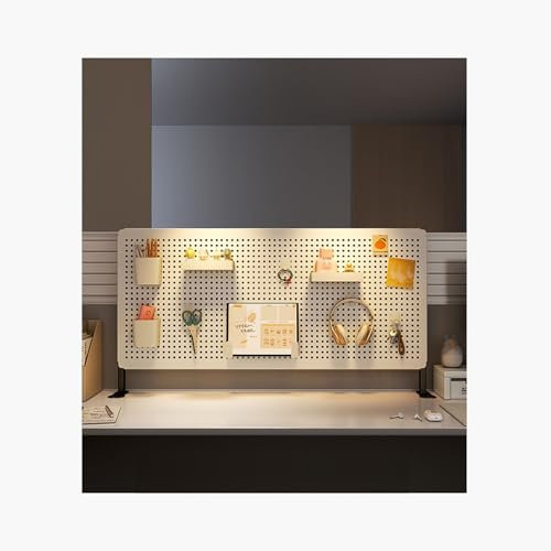 Kit Combinaison Panneau Perforé Bureau,Etagere Rangement Sur Pied,D'affichage à Monter Soi-Même Panneau Mural étagère,Hauteur Réglable,Sans Perçage,pour Etabli Atelier Garage,Desk,Bureau Chambre,Table
