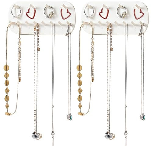 ARJDXDP 2Pz Porta Gioielli da Appendere, Porta Collane da Parete Ganci per Appendere per Collana da Appendere All'organizzatore di Gioielli con 12 Ganci