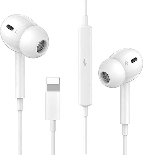Auriculares para iPhone con Aislamiento de Ruido Soporte Control de Volumen de Llamadas,Cascos iPhone 13,Compatible con iPhone 14/14Pro/14/13/13 Pro/13 Pro Max/12/12Pro Max/11/SE/XR/X/XS Max/7/8/8Plus
