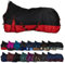 RL24 - Weidedecke High Neck Basicline 600D – Regendecke & Übergangsdecke – wasserdichte Outdoordecke mit Kreuzbegurtung – Pferdedecke in Schwarz/Rot – Größe 125cm (Polarfleecefutter)