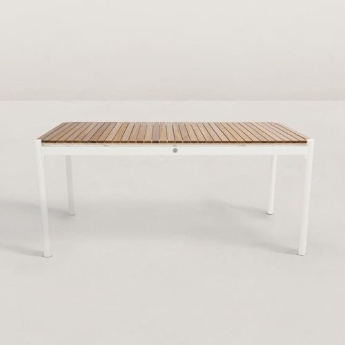 JJ. Gartentisch aus Aluminium und Teak Jeanne für 6 Personen