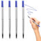 4Pcs Blue Rollerball Pen Refills 0.7mm Medium Tip Compatible with Parker Rollerball Pens Smooth Writing Quick Drying Ideal for Office, School Supplies, Personal Writing, Drawing, Back to School Gifts