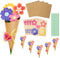 BETEAM Lot de 12 bouquets de fleurs à faire soi-même pour la fête des mères – Artisanat en papier floral pour enfants – Fête des enseignants – Cadeaux d'anniversaire – Origami/papier – Fournitures de