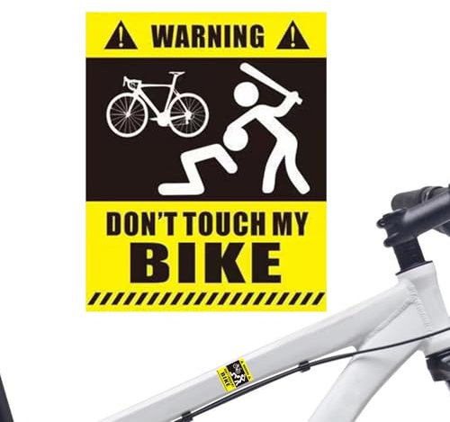 Generisch Aufkleber „Don’t Touch My Bike“, Dont Touch My Bike-Wasserfeste Fahrradaufkleber,Sonnenschutz-Fahrradaufkleber, für Fahrrad, Fahrrad, Laufauto, Roller