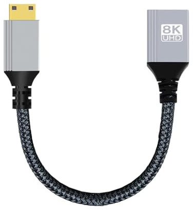 NFHK Kabel 8K Typ-C Mini HDMI 2,1 Stecker auf HDMI Buchse Verlängerung HDTV Kabel für DV Kamera Laptop Tragbare Monitor
