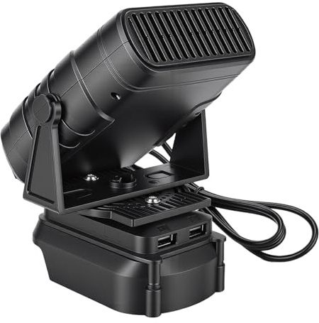 Jeffergarden Portable Space Heater Cordless for Small Spaces Battery Operated with Two Speeds and USB Ports for Indoor Use Shipping Without Battery