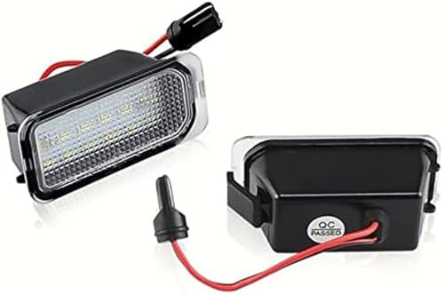 Qklyxr 2Pcs Car LIGHT License Number Plate Light Lamps, for Ford, Ranger Grand CMax SMAX BMax, for Focus, 2 3, for Fiesta, 6 7 Kuga 1, for Mondeo, 4 5 Car License Plate Light Replacement