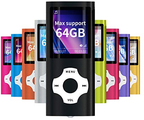 Mymahdi – Digital, Compatto e Portatile Lettore MP3/MP4 (Max Support 64 G) con Photo Viewer, E-Book Reader e Radio FM Registratore Vocale e Video in Nero