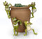 JYCRA Lot de 4 mini grenouilles grimpantes créatives en pot pour bureau, maison, jardin, pot de décoration