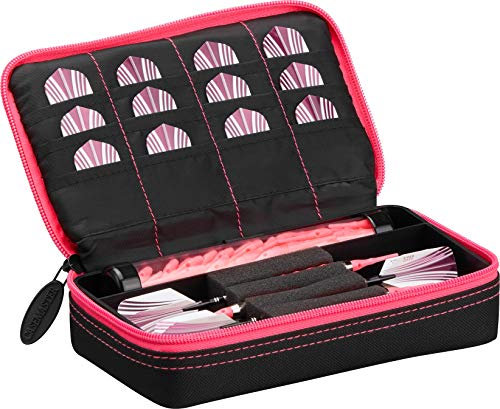 Casemaster Uni-Erwachsene Black with Pink Trim Dart Case Plazma, Rosa Rand, 3
