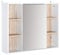HOMCOM Armoire Murale, Meuble Salle de Bain avec Miroir, Miroir Salle de Bain avec Rangement, Placard à Portes et 6 Compartiments Ouverts, 60 x 14,5 x 49,4 cm, Blanc