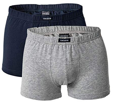 Ceceba Herren Short-Pants, Elastan, Baumwolle, Single Jersey, grau, Uni, 2er Pack 9 (3X-Large)