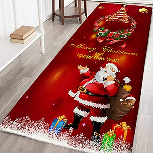 Lovepet 3D Weihnachtsmuster Boden Teppich Flanell Stoff rutschfeste Läufer verdicken dekorativen Bereich Teppich Türmatte für Wohnzimmer Schlafzimmer Flur Küche