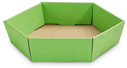 10 x PresentFill® Präsentkorb Mini Klein sechseckig in Apfelgrün leer ohne Inhalt Geschenkkorb aus umweltfreundlichen 100% Recycling Karton - Made in Germany für Weihnachten - Ostern - Geschenke