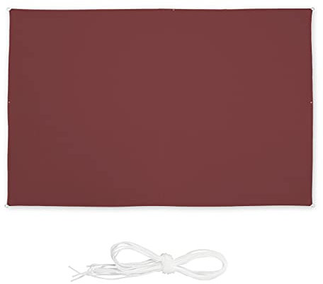 Relaxdays Telo da Sole, per Esterni, Rettangolare, Misure 2x3 m, Idrorepellente, Anti UV, Terrazza, Giardino, Bordeaux
