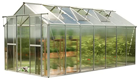 GFP Serre Saphir 7 Cadre Aluminium 259x449 cm Plaques Double paroi 6 mm indéformables & résistantes aux intempéries