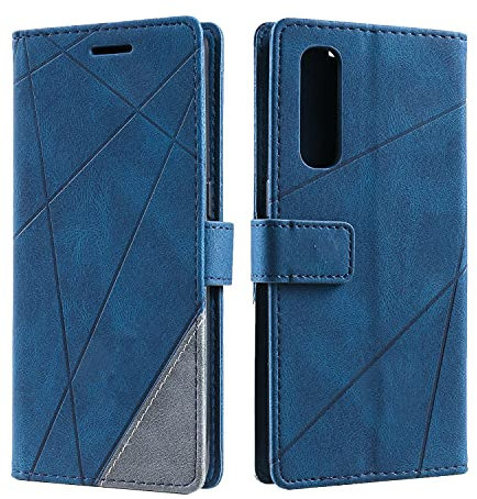 SONWO Coque pour Oppo Find X2 Neo, Etui en Cuir PU Portefeuille Housse Fermeture Magnétique und Flip pour Oppo Find X2 Neo, avec Fermeture Magnétique, Bleu