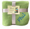 Schnoschi grüne Fleece Kuscheldecke mit Namen Bestickt 170 x 130 cm Sofadecke Fleecedecke warme Decke