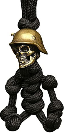 pologmase Pendentif Porte-Voiture - Lanière Moto Voiture - Pendentif Paracord Tête Mort en Laiton Vintage, Accessoires Porte-clés, Crâne Accroché Ornement pour Les Sac À Dos Burea