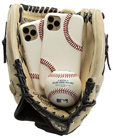 mcmadley Baseball Handyhülle für iPhone 13 Pro - Hergestellt aus professionellem Baseball-Leder und erhöhten roten Handnähten, dünne Hülle, schützender Griff, authentische Lederhülle