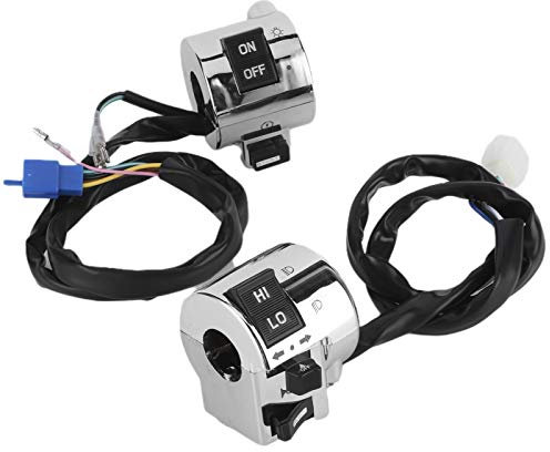Motorrad Lenkerschalter 25mm, Motorrad-Lenkerschalter, Scheinwerfer-Ein/Aus-Lenkerschalter, Paar Motorrad-Lenkerschalter-Steuertaste für Blinker-Scheinwerferhorn 25 mm Universal