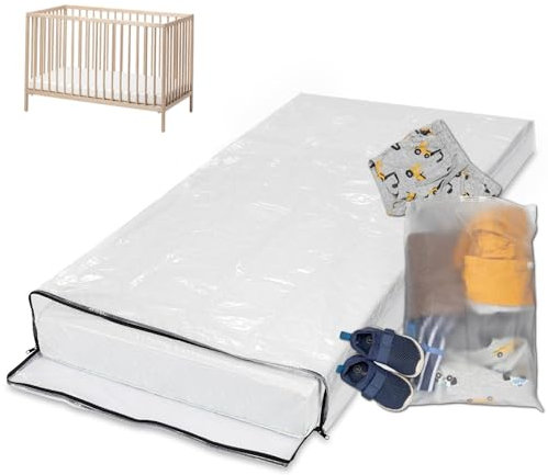 Wenses Heavy Duty Zippered Crib Mattress Bag for Moving and Storage Complete with Accessory Bag