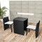 INLIFE 3-TLG. Bistro-Set mit Auflagen Poly Rattan Schwarz-2882
