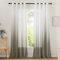 PONY DANCE Halbtransparente Weiße Gardinen mit Farbverlauf 2er Set H 220 x B 140 cm Boho Vorhänge Wohnzimmer Deko Vorhang Leinenoptik Halbtransparent Gardine für Wohnzimmer, Taupe
