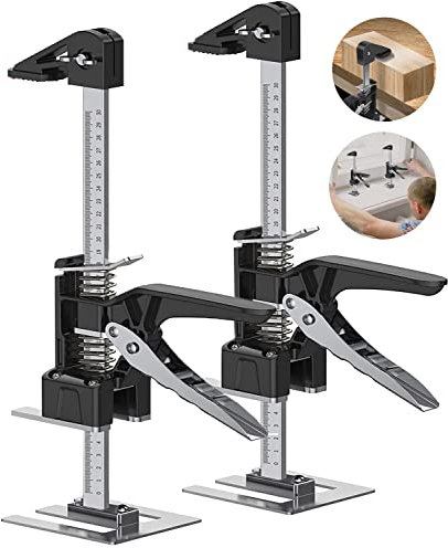 MUYICS Lever Arm Lifter, 15.5 Inch Labor Saving Arm Jack, Hand Jack Lift Tool for Installing Cabinets, Drywall, Tile Height Adjuster, Furniture Jacks, Door Lifter, Handheld Jack tool(2PCS)