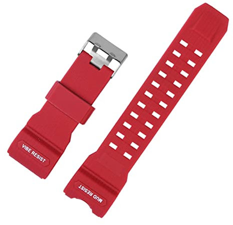 AEMALL Kunstharz-Armband für Casio Big Mud King GWG-1000-1A/A3/1A1 GB/GG Series Sport Weiches Silikon Gummi Herren 24 mm Uhrenarmband (Farbe: Rot)