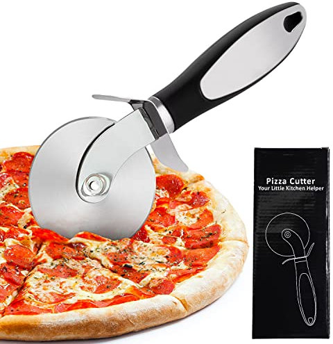 Pizzaschneider, Pizzaroller Pizza Cutter Schneider Schneidemesser mit Edelstahl Scharfem Schneiderad, Groß Pizzarad Pizzamesser Teigschneider Spülmaschinenfest für Weihnachten Lustige Geschenke