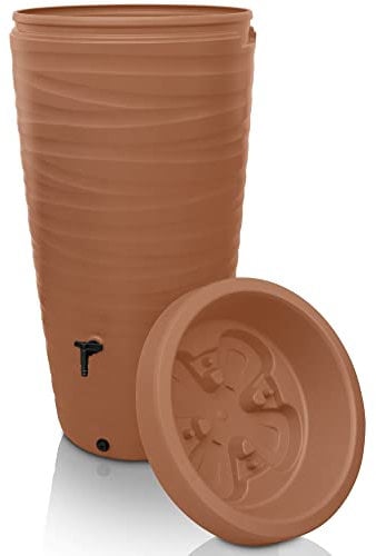 YourCasa - Recuperador de Agua de Lluvia (240 L) Con Grifo - Depósito de Plástico Con Diseño de Onda