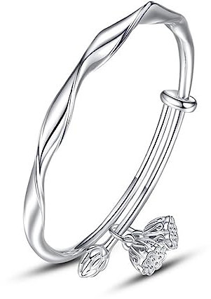 YILDEX Fashion Lucky Lotus Root Armband für Frauen 999 Sterling Silber Armband Schmuck, Zink