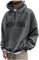 Herren Sweatshirt Ohne Kapuze Weihnachts Pullover Man Ugly Christmas Sweater New York Druck Lustige Pullover Loose Fit Y2K Hoodie Baggy Herbst Hip Pop Streetwear Hoodie Herren Weste (Dunkelgrau 5XL)