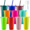 Galerie SV 10 Pièces Colorées Gobelet Plastique Reutilisable,710ML Verres Plastiques Réutilisables Gobelets Réutilisables pour Café/Boissons Froides/Jus/Tasses de Fête/Tasses de Voyage Rouge