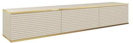 MOEBLO TV-Board Dayn RTV MDF (Lowboard Fernsehtisch TV Bank TV Tisch Fernseher Tisch TV Möbel, RTV-Schrank mit goldenen Einsätzen), (HxBxT):30x135/175x32cm (Beige, 175x30x32 cm)