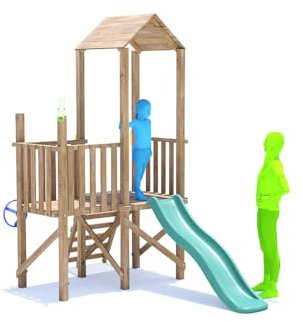 Dunster House BalconyFort Climbing Frame with Low Platform & Slide