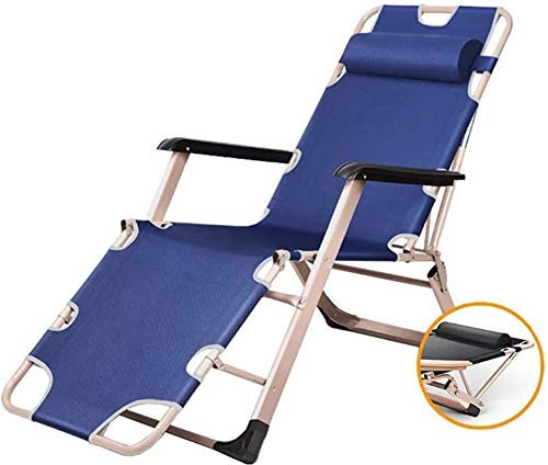 Leichte Sonnenliegen, Liegestühle, Schwerelosigkeits-Terrassenliegestuhl, Liegestuhl, Gartenstuhl, zusammenklappbarer tragbarer Schaukelstuhl für den Außenbereich, trägt 200 kg (Farbe: Blau) (Farbe: