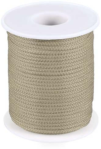 PATIKIL 2mm x 100feet Nylon String for Bracelets Braided Nylon Cord Nylon Thread for Wind Chime Beading Necklaces Blinds DIY Craft Jewelry Making, Khaki