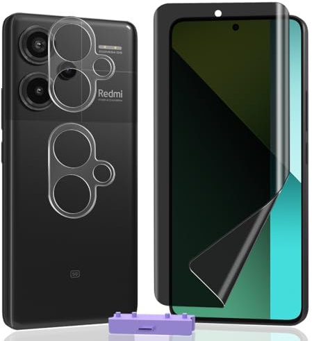 AnnhanT Protection D'écran Anti-Espion pour Xiaomi Redmi Note 13 Pro Plus/Pro+ 5G, 1+2 Pièces TPU Anti-Spy Protège Écran et Caméra Lentille Protecteur Film, Anti-Rayures, Privacy Protecteur Écran
