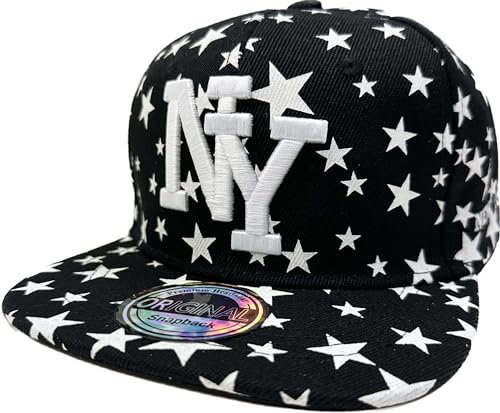 Snapback USA Cap Teenie Kappe Basecap Mütze Trucker Cappy Sport NY Teenie Grafiti Style (Stern Black)