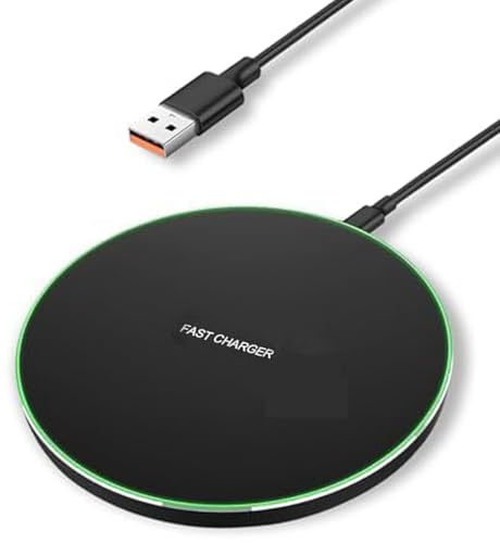 Flintronic 15 W Caricatore Wireless Charger, Caricabatterie Senza Fili Portatile Rapida Caricabatterie Wireless per iPhone 16/15/12/11 Pro Max/XS Max/XR/SE, Samsung S22/Note10/9, per AirPods 2/Pro