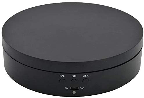 Quystetes Black Rechargeable Turntable Display Stand, 360 degree Rotation Speed/Angle Adjustable for Photography/Jewelry Display