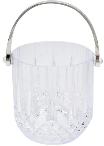 Kichvoe Seau à Glace Transparent en Acrylique 1 Pièce pour Bar | Conteneur à Glace Élégant, Design Moderne, Facile à Nettoyer, Résistant aux Rayures L’abrasion