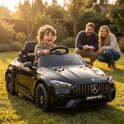 Actionbikes Motors Kinder Elektroauto Mercedes AMG CLE 53 (Schwarz) | 2,4 Ghz Fernbedienung | Lizenziert | Kinderauto elektrisch | Elektrofahrzeuge | Spielzeugauto | Auto für Kinder ab 3 Jahre