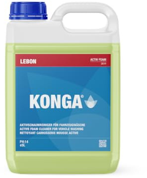 Konga Activ Autoshampoo 5L Green Snow Foam – grüner Schaum mit starkem Abperleffekt & Wachs | Hochkonzentrierter Aktivschaumreiniger für Hochdruckreiniger & Schaumpistole | Powerschaum fürs Auto